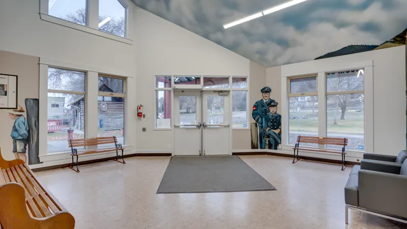 Foyer with doors out to the park